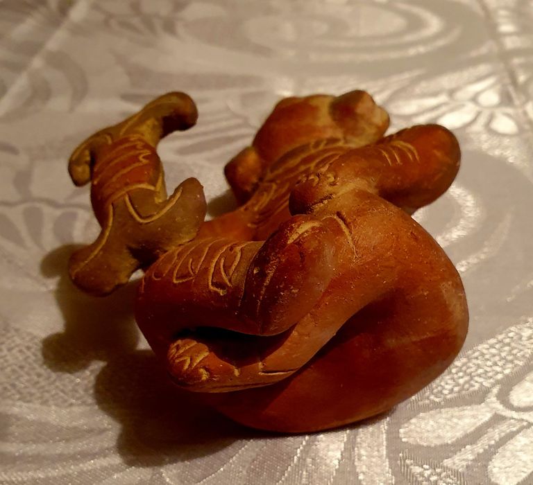 Statuie sculptata Mayas din lut de teracota