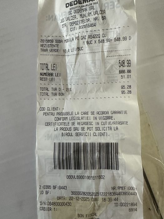 Samus soba mobila pe gaz si electric