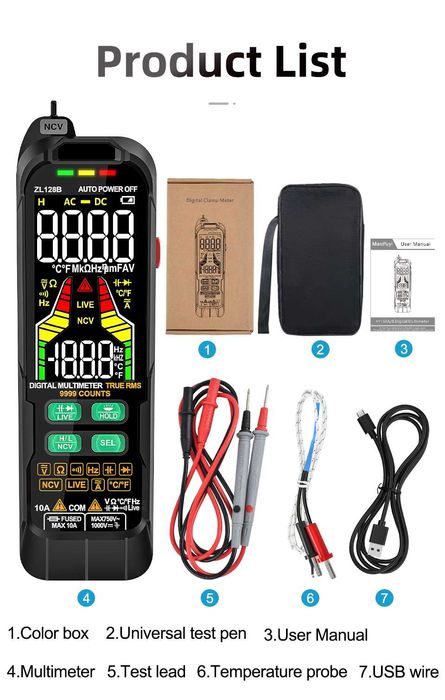 Професионален цифров мултицет MESTEK ZL128B Pro  с USB зареждане