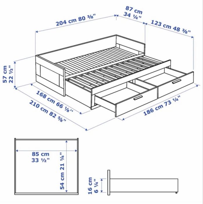 Срочно продам кровать Ikea с матрасами