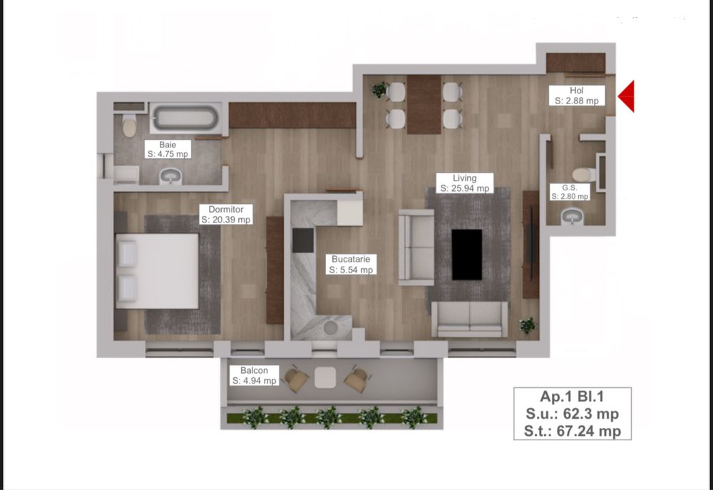 Dezvoltator: Arca Residence - 1.2,3 camere cu vedere spre Tampa
