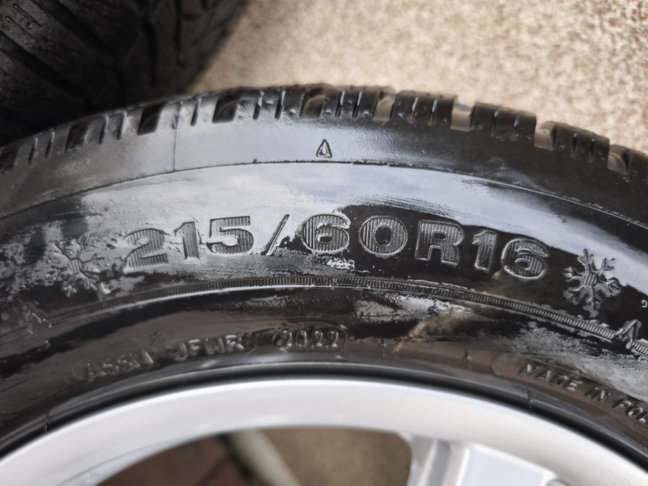 Vand jante aliaj 5x112 cu anvelope iarna dunlop 215/60/16 dot 2022
