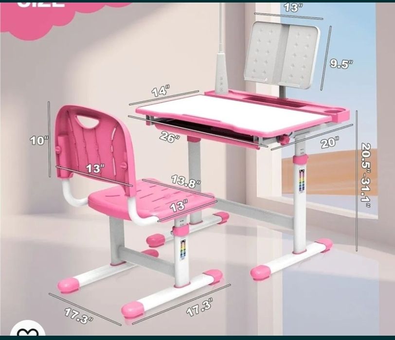 Birou scolar pentru copii studiu in cutie nou