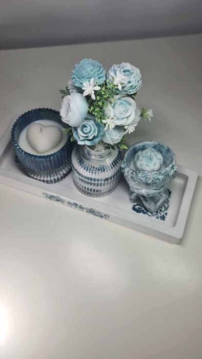 Букети свещи от 100% соев восък, декоротивни сетове ръчно изработени