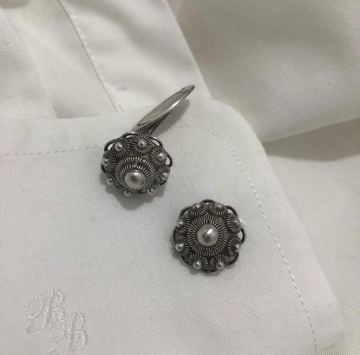 Butoni de cămașă din argint, filigran