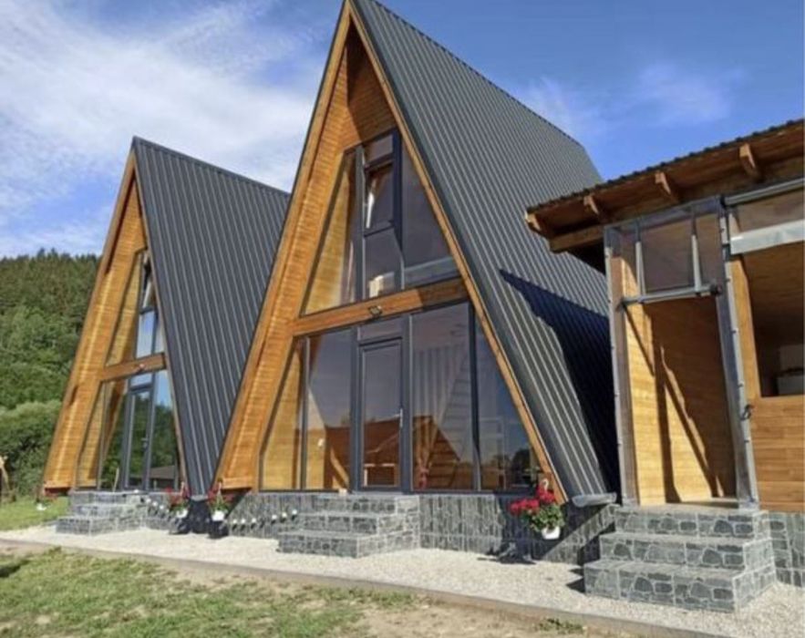 Vând cabane tip A frame la cheie , acceptam variante auto
