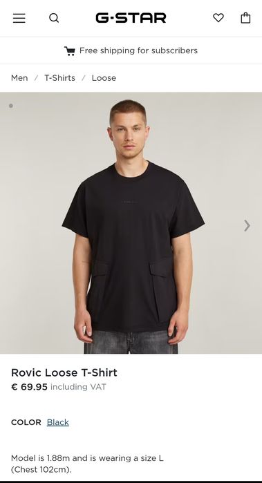 Оригинална тениска G-Star Raw Rovic XS , S , M , L нова черна