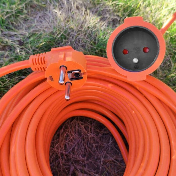 Cablu prelungitor portocaliu pentru curent, grosime 2x1 mm, lungime 40