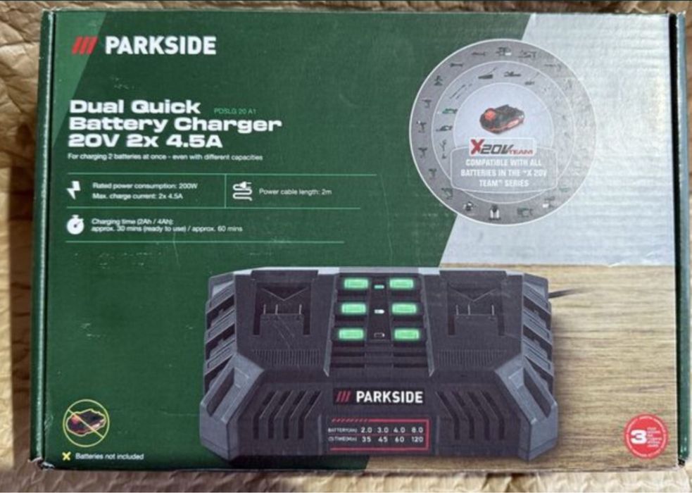 Incarcator  dublu rapid 20v 4.5 Parkside