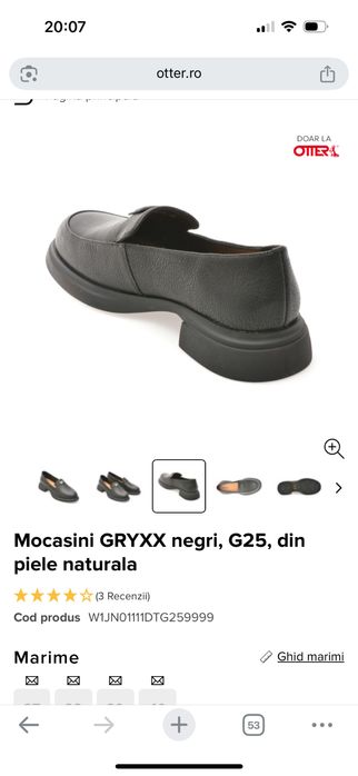 Mocasini GRYXX negri, G25, din piele naturala