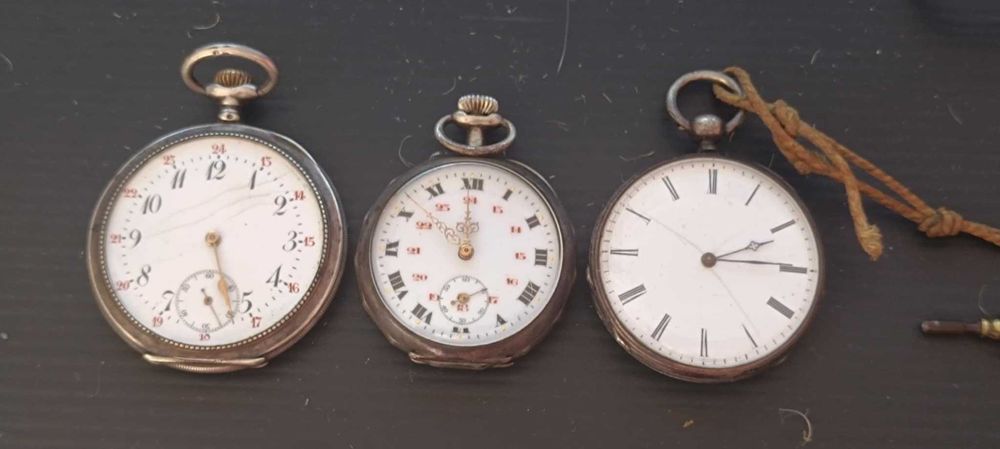 3 Ceasuri Argint De Buzunar