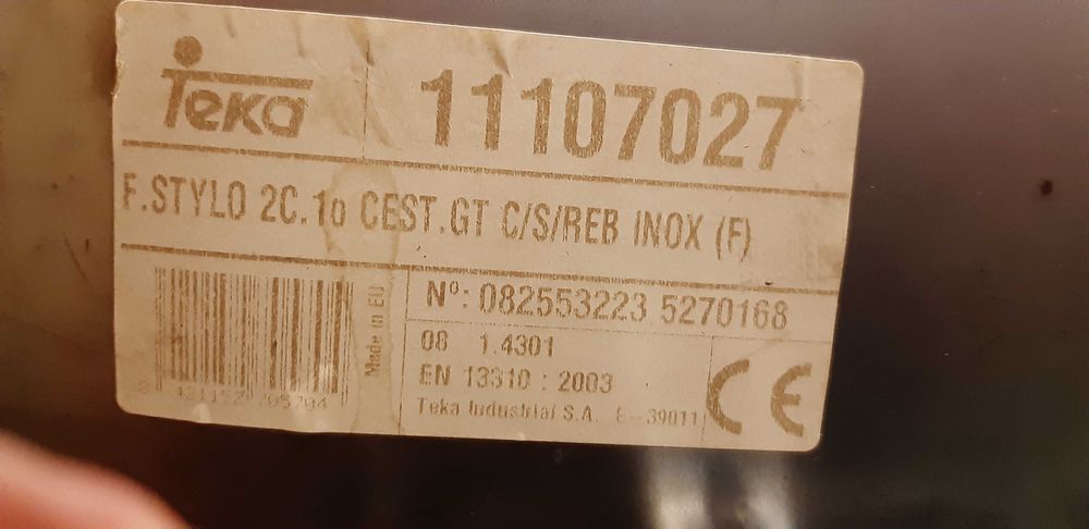 Кухненска мивка, двукоритна, Тека, 80/50/17,5 см, със сифон.