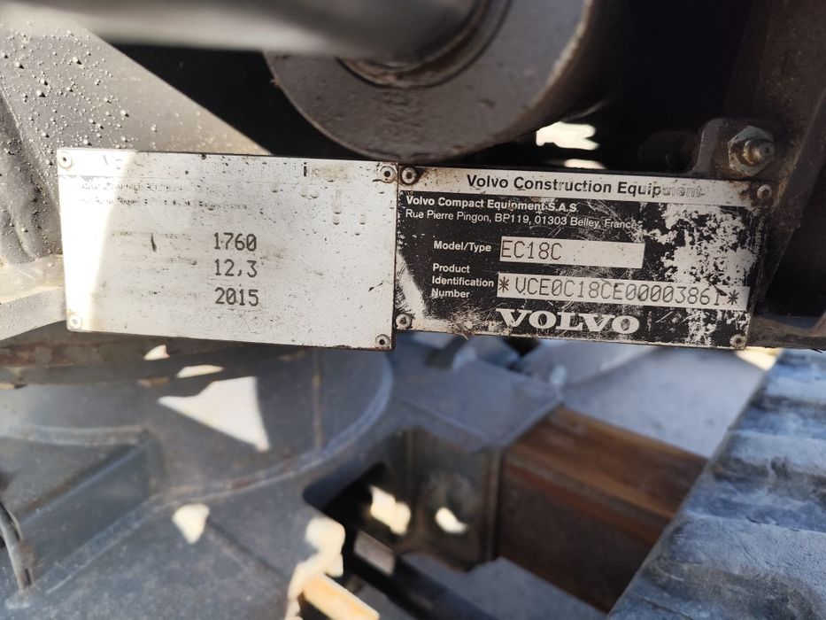Miniexcavator volvo  EC 18 C  1 8 tone 2015
