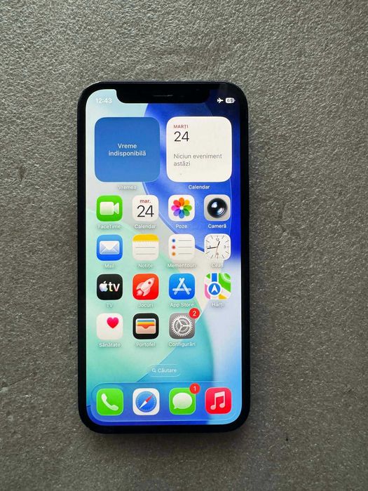 Iphone 12 Mini MOV sau Negru 64 GB 100% baterie Liber de retea