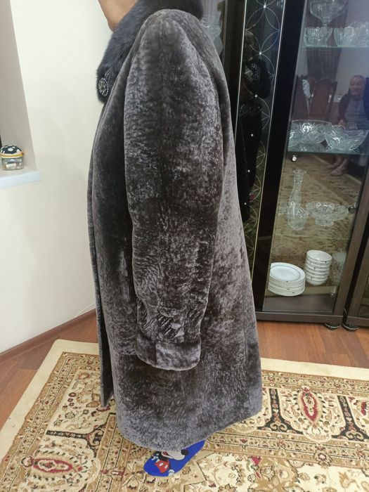Шуба мутон с норкой