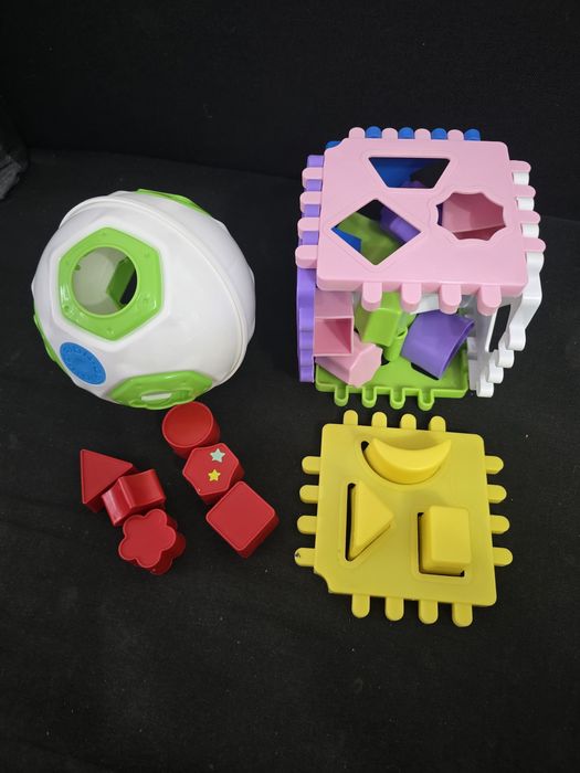 Lot puzzle lemn carton 1-2 ani