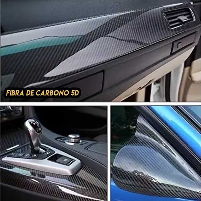 5D Черно Автомобилно Карбоново фолио - 1.52 х 1 метър.