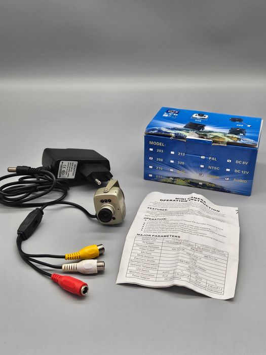 Мини видеокамера с нощно виждане, IR сензор и аудио изход
