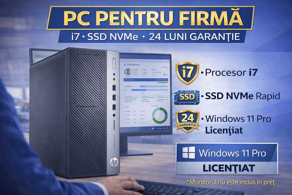HP EliteDesk i7 7700 4.2GHz NVMe Win11 Pro GARANȚIE 24 luni