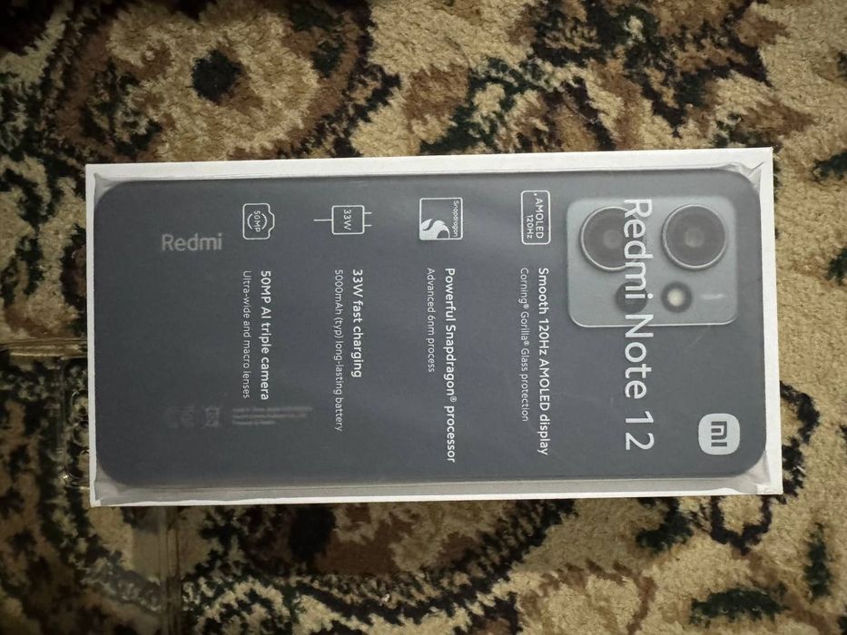 Redmi note  12  8/128  Onyx gray   каробка документ + чехол