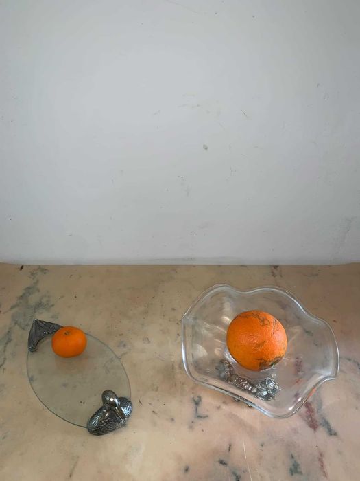 Plato/fructiera de sticla