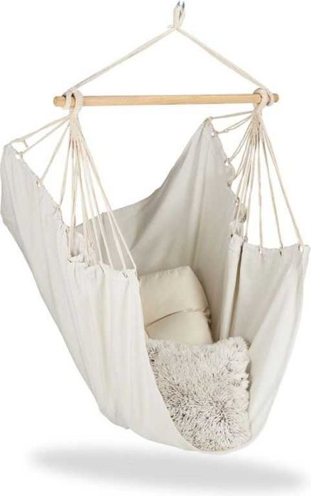 Висящ стол relaxdays  - памук - 150 кг - стол хамак, люлка