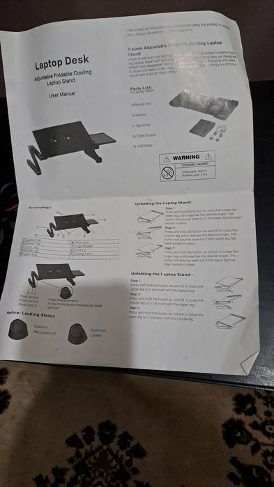 Столик трансформер металлический для ноутбука