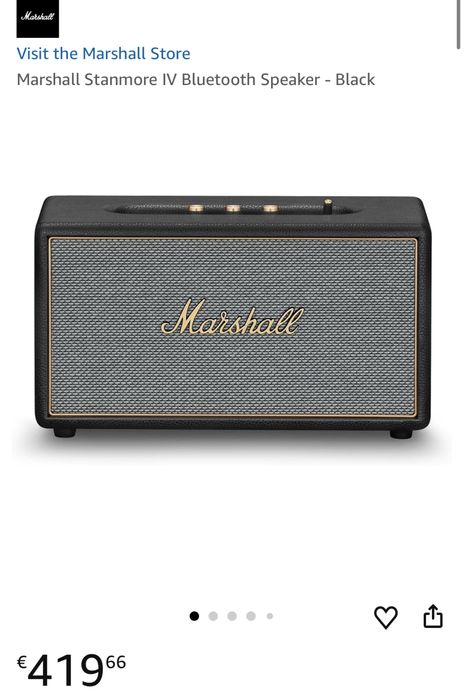 Marshall Stanmore IV Speake (ultimul model, 2026 ) sigilata, transport inclus