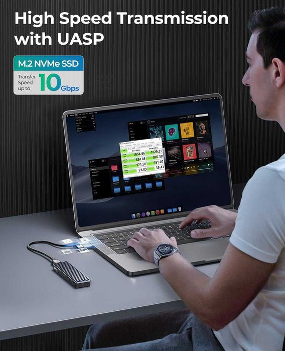 Външна кутия 10Gbps USB 3.1 за M.2 NVMe орико ORICO, проверена