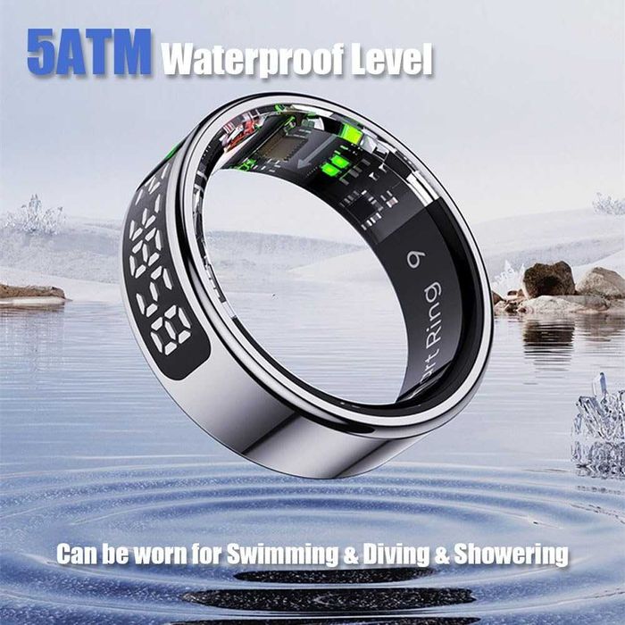 Умен пръстен за фитнес тракер, размер 8, цвят - розово злато