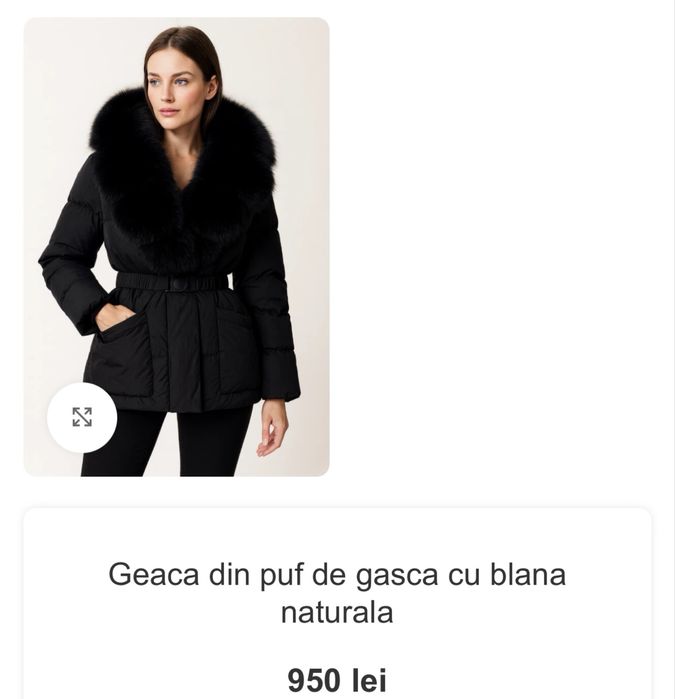 Geaca blana naturaka 100%