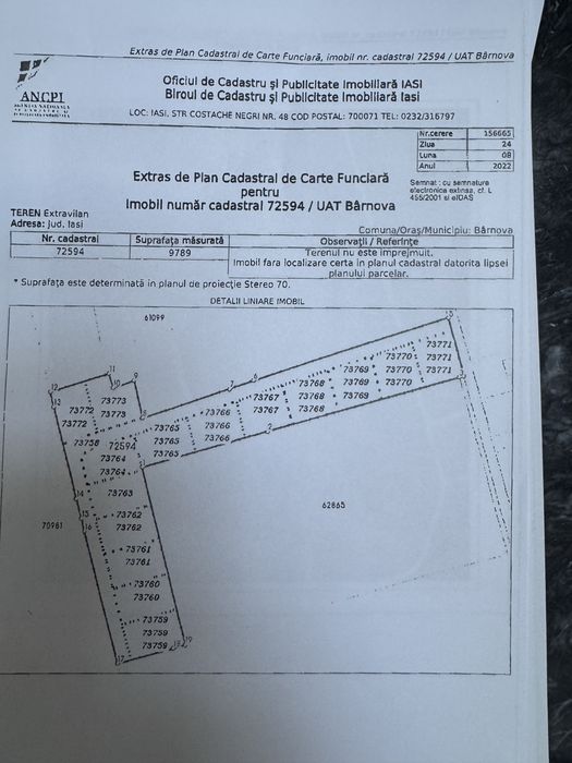 Vand parcela de teren 656 mp in Visani