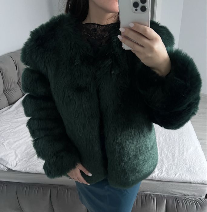 Зелено палто косъм