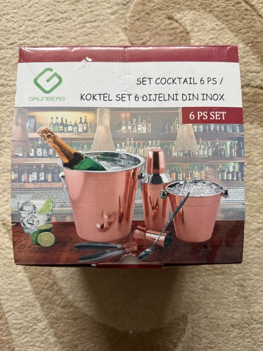 Set pentru cocktail, din inox, 6 piese, Grunberg GR2433