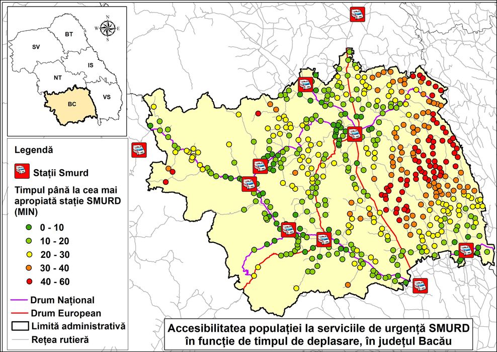 Hărți tematice, analize spațiale - servicii GIS
