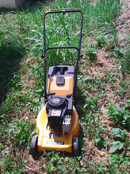 Бензинова косачка за трева с кошница.