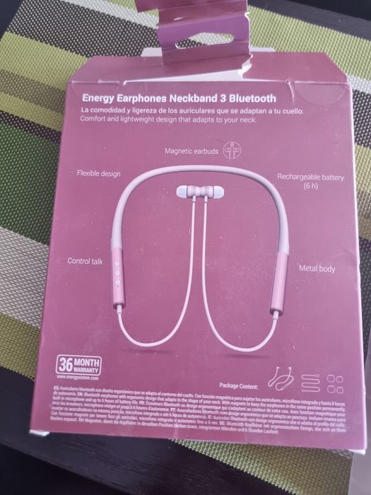 Casti ENERGY SISTEM Neckband 3, Bluetooth, In-Ear, Microfon, roz gold