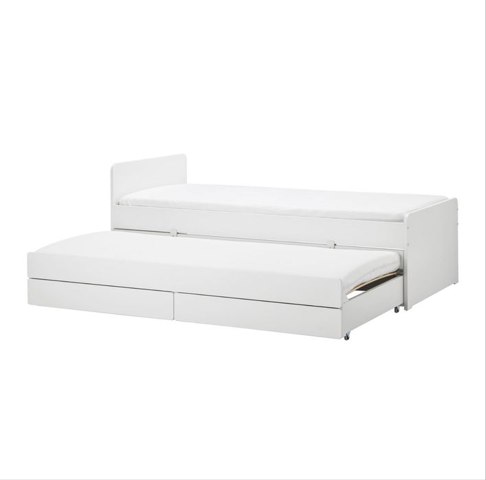 Pat copii alb Ikea cu depozitare
