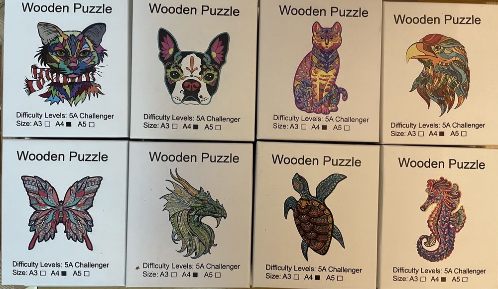 Jucarii - Puzzle din lemn - forme diferite animale