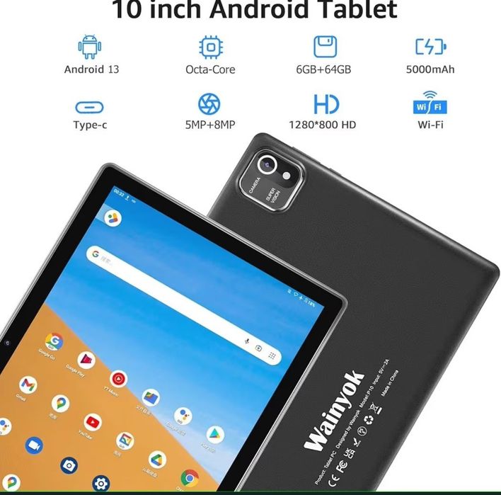 Wainyok P10S Tab, Android 14, 10,1 inch , 6GB RAM /64 GB, sigilat