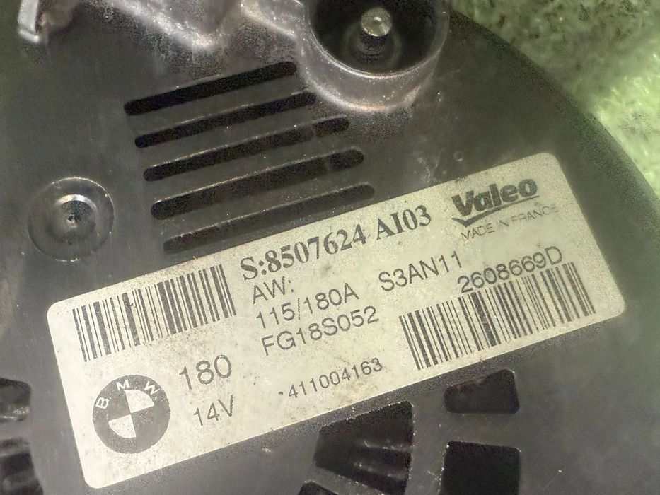 ALTERNATOR BMW SERIA 5 F10 F11 520D SE TOURING 2.0 DIESEL 2011 COD OEM 8507624 / 12318507625 / 8507625 / BREAK 2010-2017