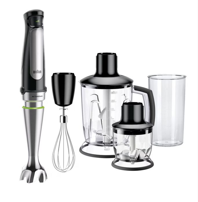Mixer vertical Braun MQ7045X,  viteza variabila Easy SmartSpeed, Blender 1.25l  Tocator 350 ml  Tel si Pahar gradat 600 ml Negru