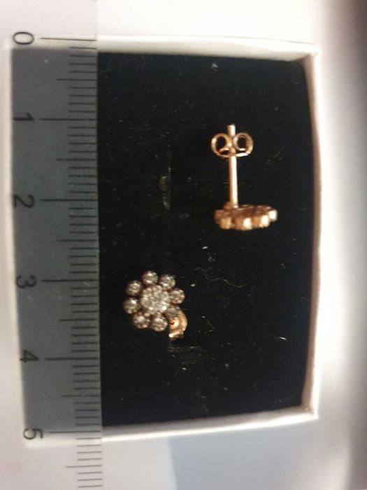 Cercei frumosi din argint 925, rose gold, cu pietre