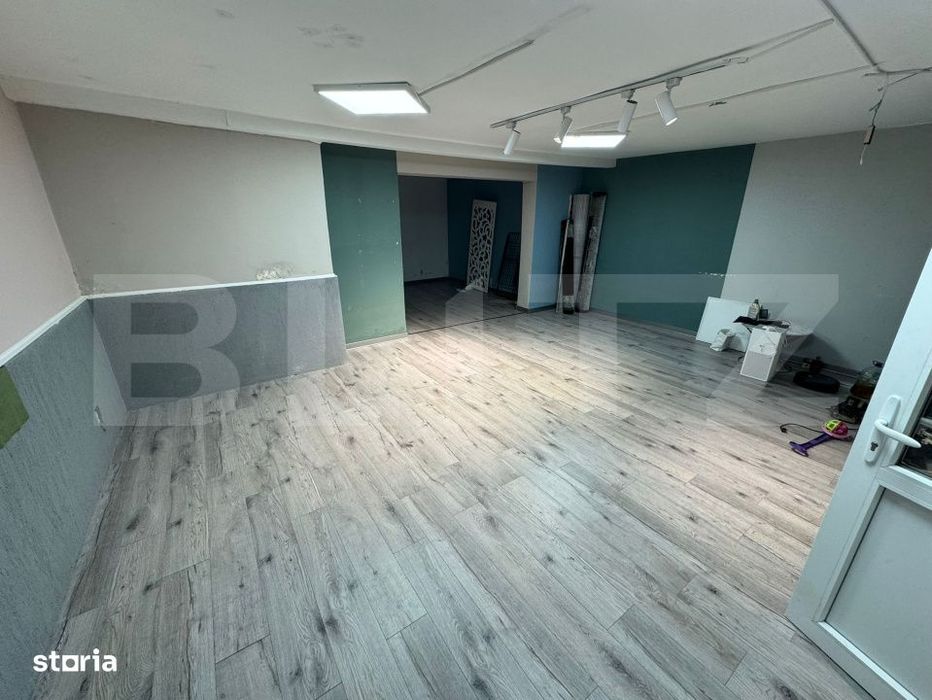 Spatiu comercial, 100 mp cladire, 200 mp curte/parcare, zona Frumoasa