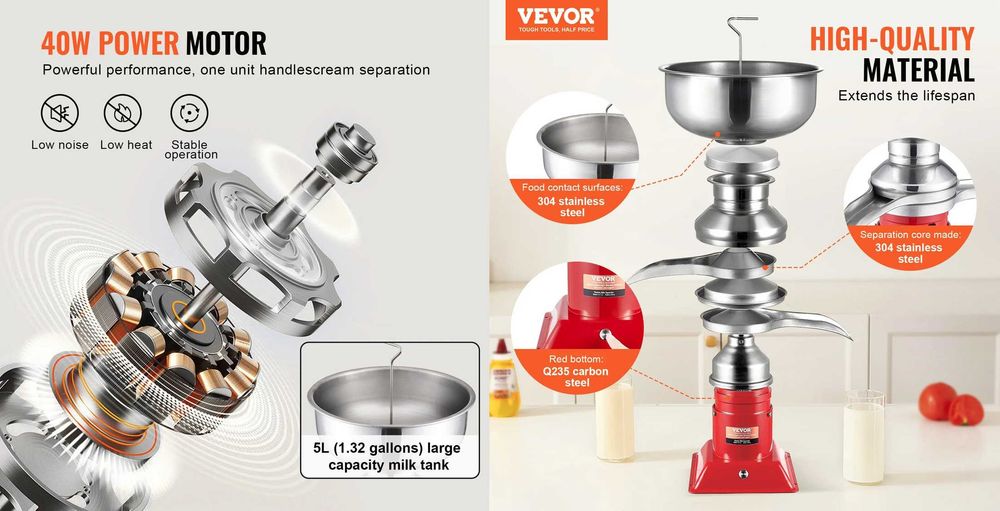 Separator de lapte electric Separator de smantana 30W,5L Nou ambalat!