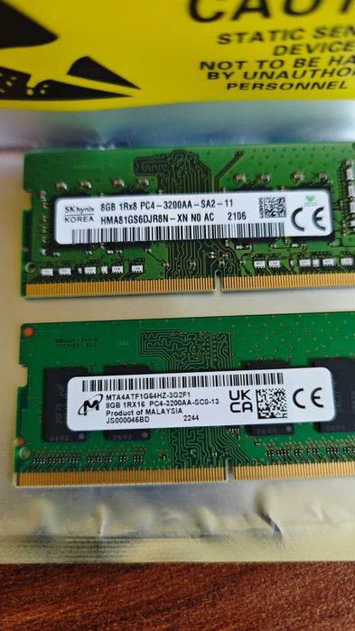 16GB RAM DDR4 3200MHz (2x8GB) Dual Channel – SK hynix + Micron – Laptop / Mini PC