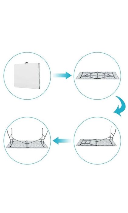 Сгъваема кетъринг маса 76/183 см