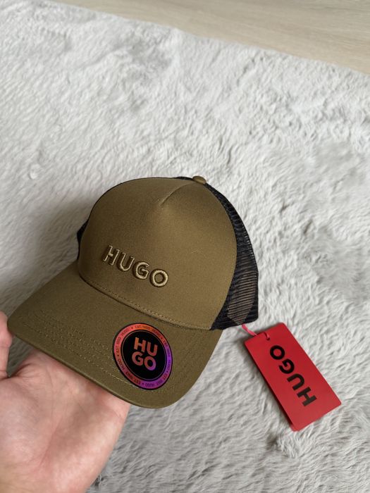 Hugo Marsel trucker sapca unisex culoare kaki cu plasa si logo brodat marime universala noua originala
