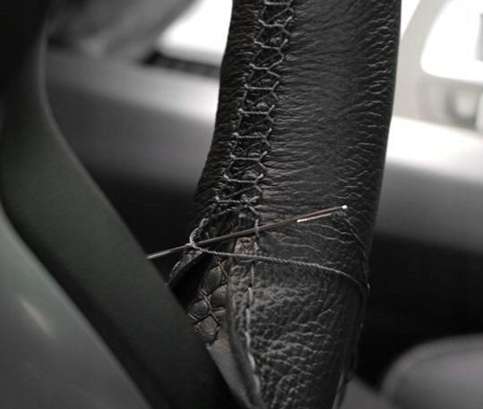 калъф за волан шиещ 39-41см от 1 секция естествена кожа черен ...