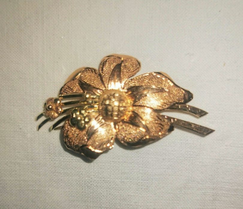 Broșă handmade aur 14 K